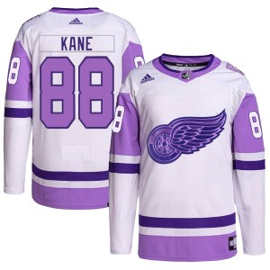 Youth Detroit Red Wings Patrick Kane Adidas Authentic Hockey Fights Cancer Primegreen Jersey - White/Purple