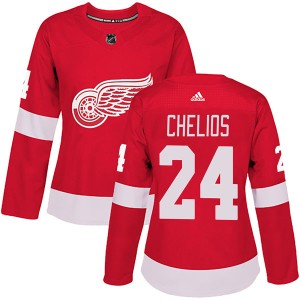 Women's Detroit Red Wings Chris Chelios Adidas Authentic Home Jersey - Red