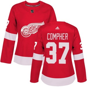 Women's Detroit Red Wings J.T. Compher Adidas Authentic Home Jersey - Red