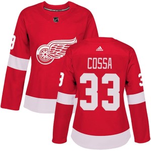 Women's Detroit Red Wings Sebastian Cossa Adidas Authentic Home Jersey - Red