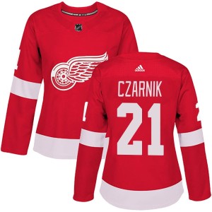 Women's Detroit Red Wings Austin Czarnik Adidas Authentic Home Jersey - Red