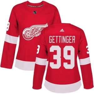 Women's Detroit Red Wings Tim Gettinger Adidas Authentic Home Jersey - Red