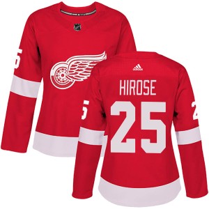 Women's Detroit Red Wings Taro Hirose Adidas Authentic Home Jersey - Red