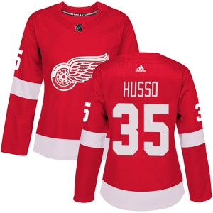 Women's Detroit Red Wings Ville Husso Adidas Authentic Home Jersey - Red