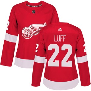 Women's Detroit Red Wings Matt Luff Adidas Authentic Home Jersey - Red