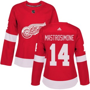 Women's Detroit Red Wings Robert Mastrosimone Adidas Authentic Home Jersey - Red