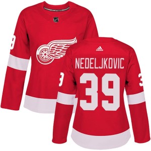 Women's Detroit Red Wings Alex Nedeljkovic Adidas Authentic Home Jersey - Red