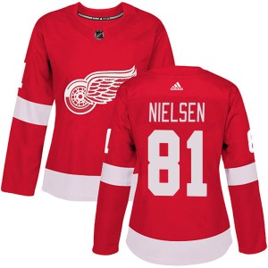 Women's Detroit Red Wings Frans Nielsen Adidas Authentic Home Jersey - Red
