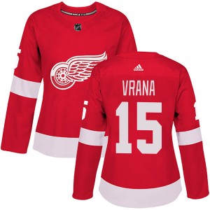 Women's Detroit Red Wings Jakub Vrana Adidas Authentic Home Jersey - Red