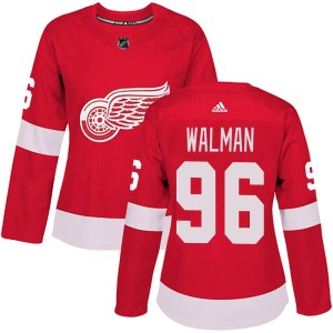Women's Detroit Red Wings Jake Walman Adidas Authentic Home Jersey - Red