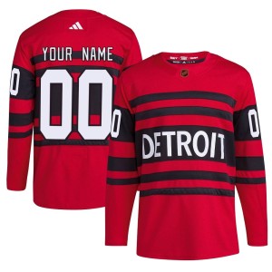 Youth Detroit Red Wings Custom Adidas Authentic Reverse Retro 2.0 Jersey - Red