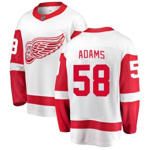 Men's Detroit Red Wings John Adams Fanatics Branded Breakaway Away Jersey - White