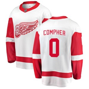 Men's Detroit Red Wings J.T. Compher Fanatics Branded Breakaway Away Jersey - White