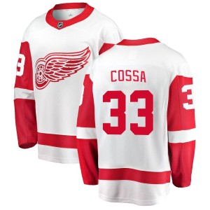 Men's Detroit Red Wings Sebastian Cossa Fanatics Branded Breakaway Away Jersey - White