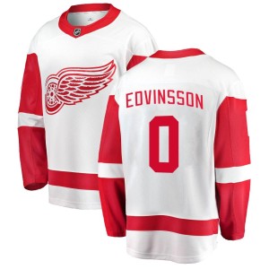Men's Detroit Red Wings Simon Edvinsson Fanatics Branded Breakaway Away Jersey - White