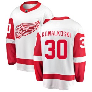 Men's Detroit Red Wings Justin Kowalkoski Fanatics Branded Breakaway Away Jersey - White