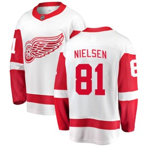 Men's Detroit Red Wings Frans Nielsen Fanatics Branded Breakaway Away Jersey - White