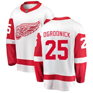 Men's Detroit Red Wings John Ogrodnick Fanatics Branded Breakaway Away Jersey - White