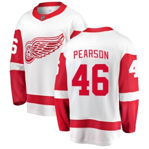 Men's Detroit Red Wings Chase Pearson Fanatics Branded Breakaway Away Jersey - White