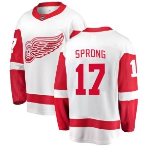 Men's Detroit Red Wings Daniel Sprong Fanatics Branded Breakaway Away Jersey - White