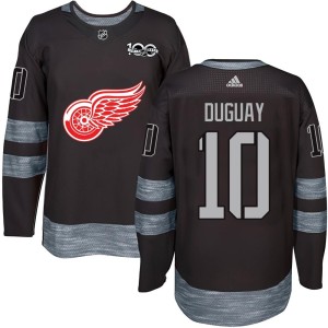 Men's Detroit Red Wings Ron Duguay Authentic 1917-2017 100th Anniversary Jersey - Black