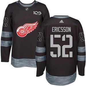 Men's Detroit Red Wings Jonathan Ericsson Authentic 1917-2017 100th Anniversary Jersey - Black