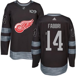 Men's Detroit Red Wings Robby Fabbri Authentic 1917-2017 100th Anniversary Jersey - Black
