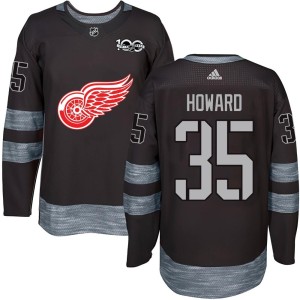 Men's Detroit Red Wings Jimmy Howard Authentic 1917-2017 100th Anniversary Jersey - Black