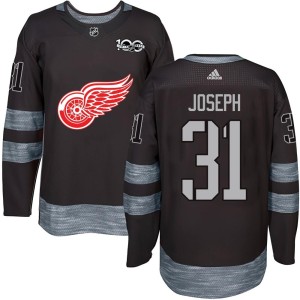 Men's Detroit Red Wings Curtis Joseph Authentic 1917-2017 100th Anniversary Jersey - Black