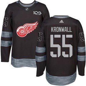 Men's Detroit Red Wings Niklas Kronwall Authentic 1917-2017 100th Anniversary Jersey - Black