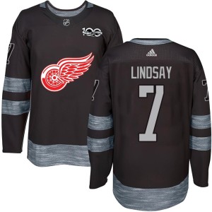 Men's Detroit Red Wings Ted Lindsay Authentic 1917-2017 100th Anniversary Jersey - Black