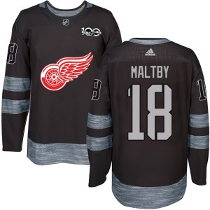 Men's Detroit Red Wings Kirk Maltby Authentic 1917-2017 100th Anniversary Jersey - Black