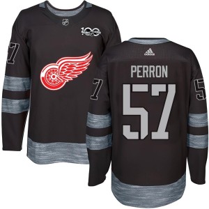 Men's Detroit Red Wings David Perron Authentic 1917-2017 100th Anniversary Jersey - Black