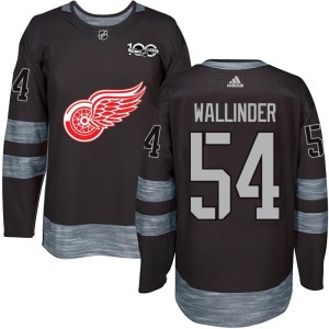 Men's Detroit Red Wings William Wallinder Authentic 1917-2017 100th Anniversary Jersey - Black
