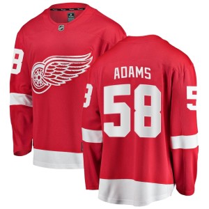 Men's Detroit Red Wings John Adams Fanatics Branded Breakaway Home Jersey - Red