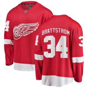 Men's Detroit Red Wings Victor Brattstrom Fanatics Branded Breakaway Home Jersey - Red