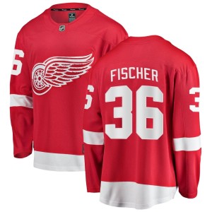 Men's Detroit Red Wings Christian Fischer Fanatics Branded Breakaway Home Jersey - Red