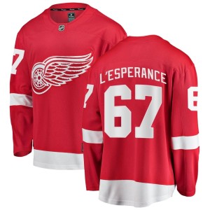 Men's Detroit Red Wings Joel L'Esperance Fanatics Branded Breakaway Home Jersey - Red