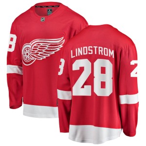 Men's Detroit Red Wings Gustav Lindstrom Fanatics Branded Breakaway Home Jersey - Red