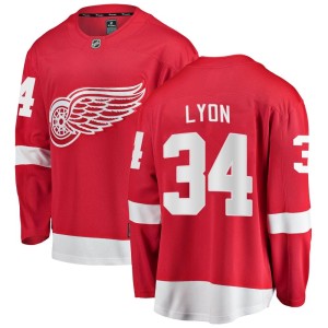 Men's Detroit Red Wings Alex Lyon Fanatics Branded Breakaway Home Jersey - Red