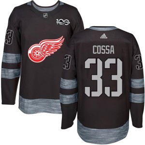 Youth Detroit Red Wings Sebastian Cossa Authentic 1917-2017 100th Anniversary Jersey - Black
