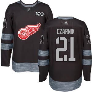 Youth Detroit Red Wings Austin Czarnik Authentic 1917-2017 100th Anniversary Jersey - Black