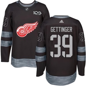 Youth Detroit Red Wings Tim Gettinger Authentic 1917-2017 100th Anniversary Jersey - Black