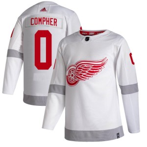 Men's Detroit Red Wings J.T. Compher Adidas Authentic 2020/21 Reverse Retro Jersey - White