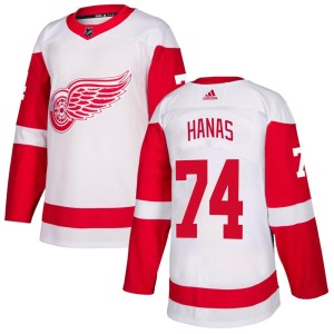 Youth Detroit Red Wings Cross Hanas Adidas Authentic Jersey - White