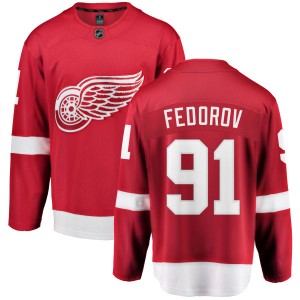 Men's Detroit Red Wings Sergei Fedorov Fanatics Branded Home Breakaway Jersey - Red