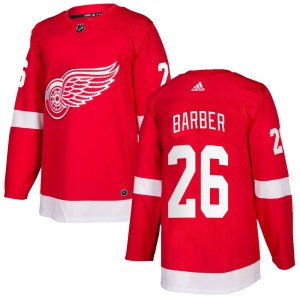 Youth Detroit Red Wings Riley Barber Adidas Authentic Home Jersey - Red