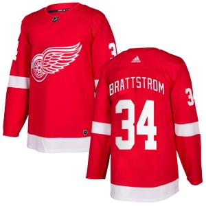 Youth Detroit Red Wings Victor Brattstrom Adidas Authentic Home Jersey - Red