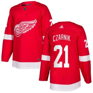 Youth Detroit Red Wings Austin Czarnik Adidas Authentic Home Jersey - Red