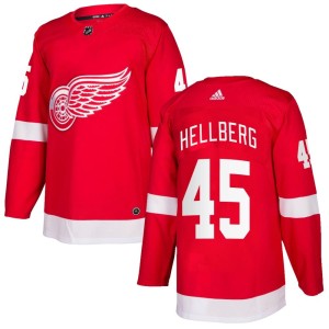 Youth Detroit Red Wings Magnus Hellberg Adidas Authentic Home Jersey - Red